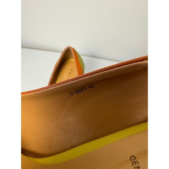 Vero Cuoio Zevio Italian Leather Color Block Yellow Green Orange Pump Shoe Sz 40 - Picture 11 of 11